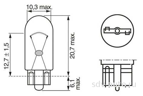 1987302206  BOSCH 12v W5W ;1007062;99-39045-SX;17177;L12805;1 987 302 206;