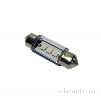 900298 T11x36-S8_5(3LED) C5W  BLUE 12Volt ()