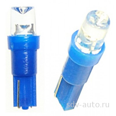 900278 T5-01 (1LED) W1_2W Base_W2_0 x4_6D  CONE BLUE 12 V