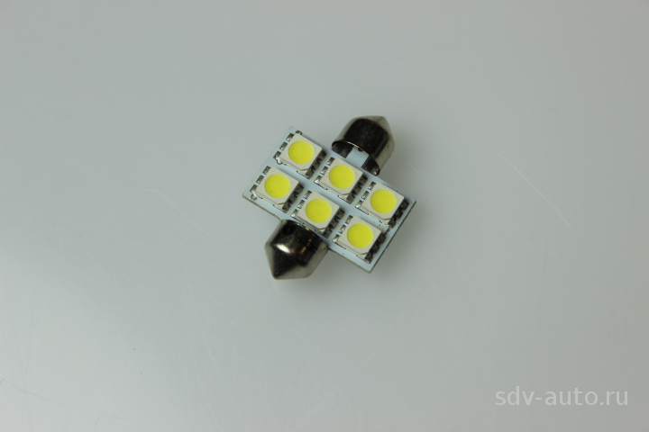 902571 T11x36-S8_5 (6SMD size 5050) C5W 12V  WHITE () TM NORD YADA