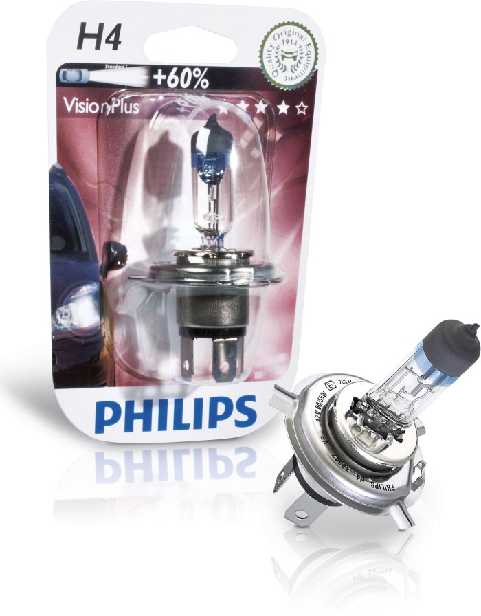 12342VPB1  PHILIPS H4 12V 60_55W P43t VISIONPLUS (blister - 1 _)